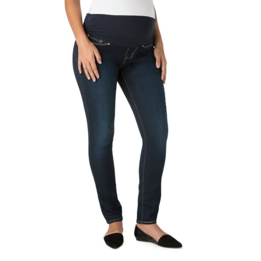 NWT XL Signature by Levi Strauss Baby Bump Skinny Super Stretch Maternity Jeans